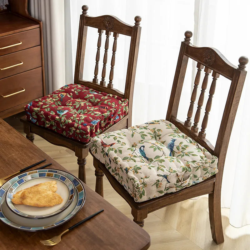 American dining chair cushion 40x40cm with floral pattern in apricot colour