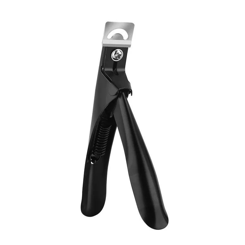 French U-shaped nail scissors in stainless steel with three finish options: black, titanium, and silver.