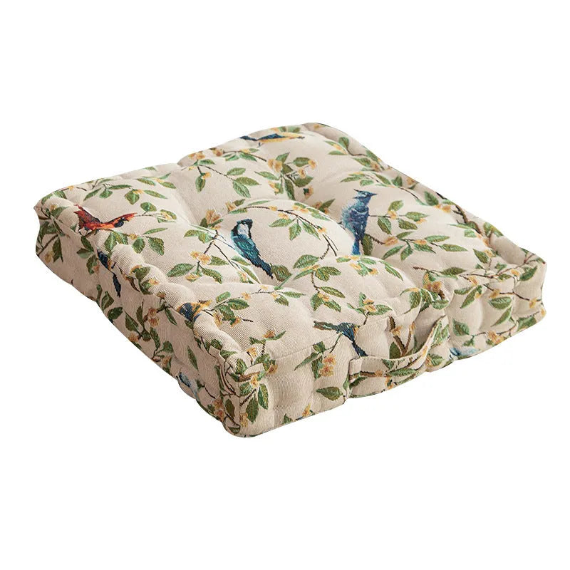 American dining chair cushion 40x40cm with floral pattern in apricot colour