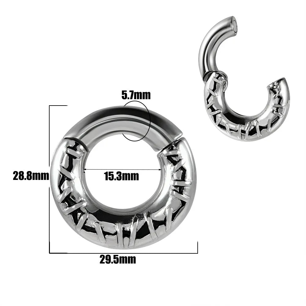 Stainless steel totem pattern fashion earrings with electroplated finish in one of fifteen colour variants