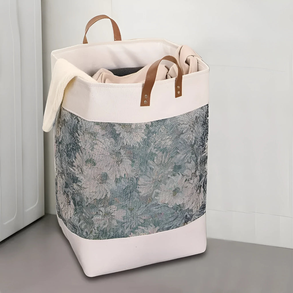 Fabric storage bag with handles in colourful bear pattern, dimensions 35x35x55cm