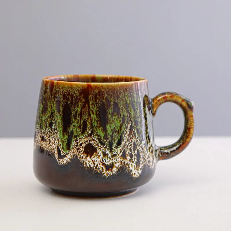 Creative large-capacity water cup coffee mug with mild luxury retro style and 301-400ml capacity