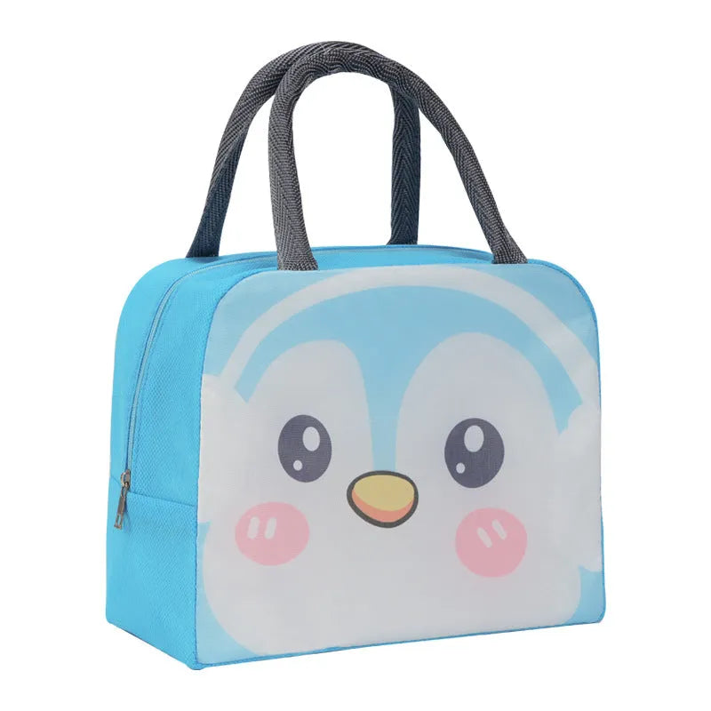 Cartoon aluminium foil insulated lunch box bag in orange bear design