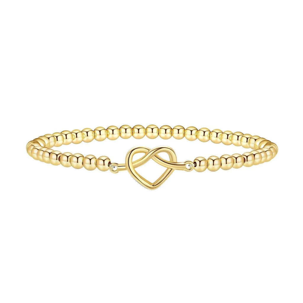Women's adjustable stainless steel beaded bracelet in geometric design