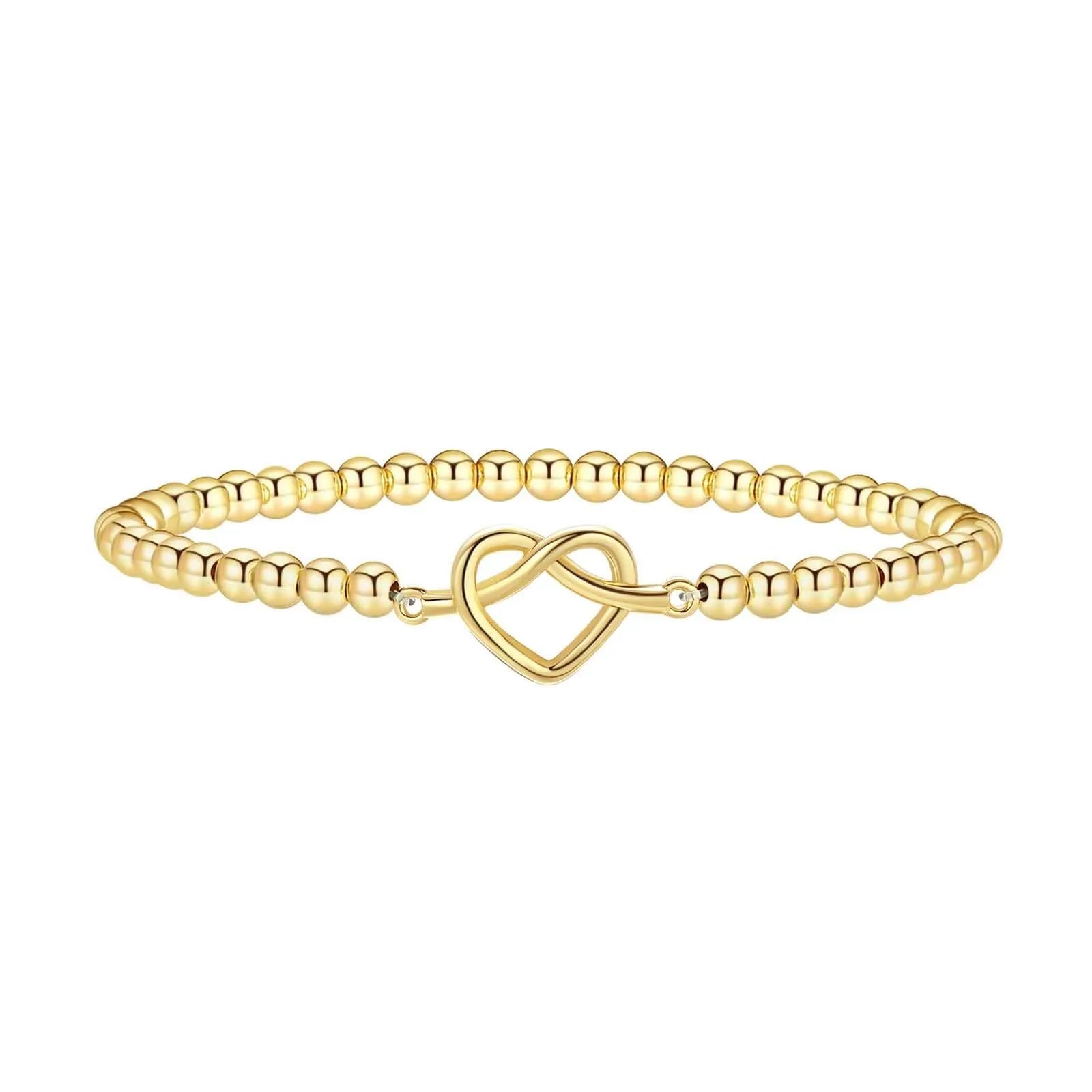 Women's adjustable stainless steel beaded bracelet in geometric design