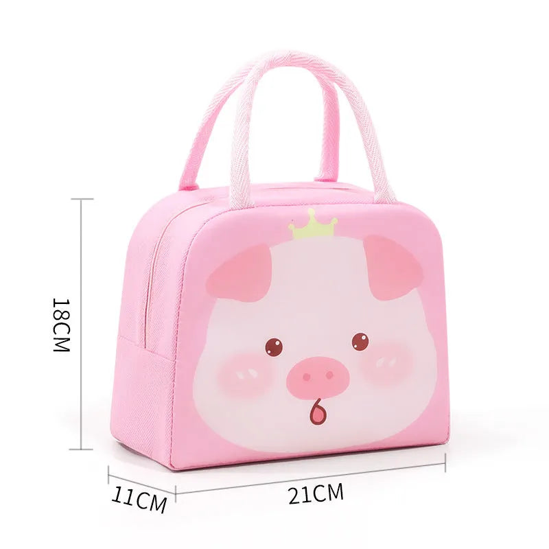 Cartoon aluminium foil insulated lunch box bag in orange bear design