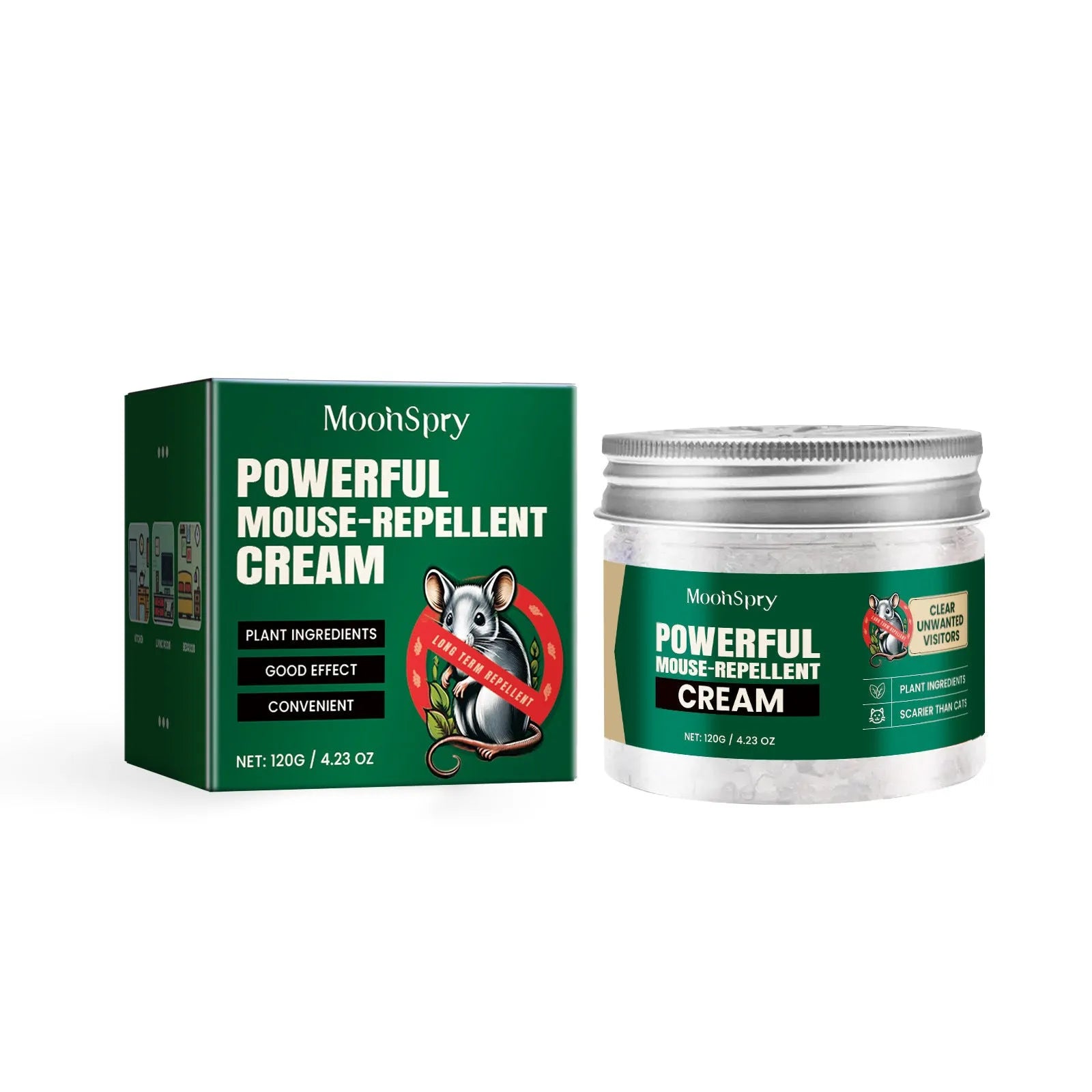60ml rat repellent spray bottle with natural essential oils for home, car and outdoor use.