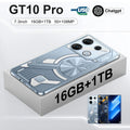 GT10 Pro Android phone with straight plate design in blue and silver colour options