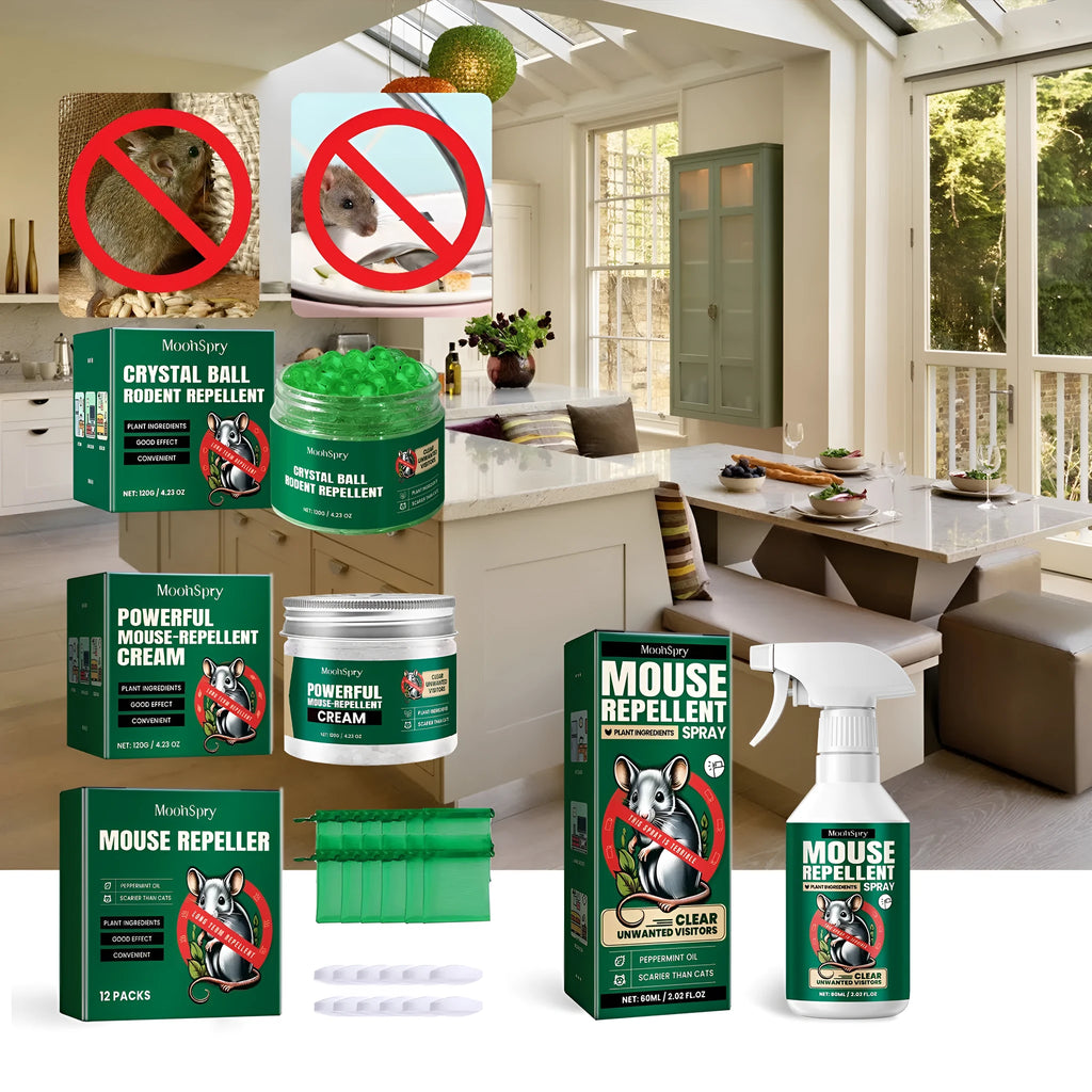 60ml rat repellent spray bottle with natural essential oils for home, car and outdoor use.