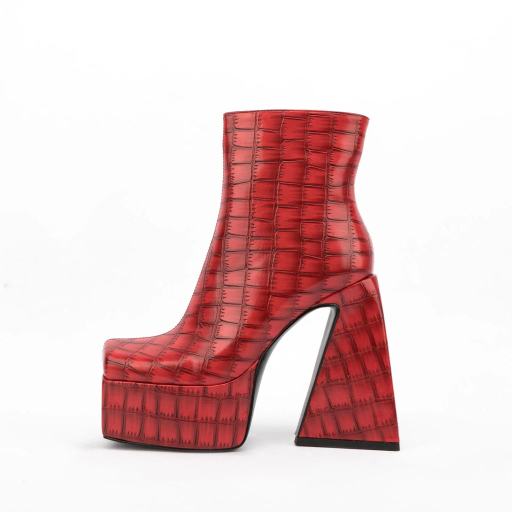 Women's artificial PU ankle boots with a super high heel, shown in a solid colour.