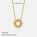 SUNFLOWER Series 14K gold-plated geometric chain necklace and bracelet set for women
