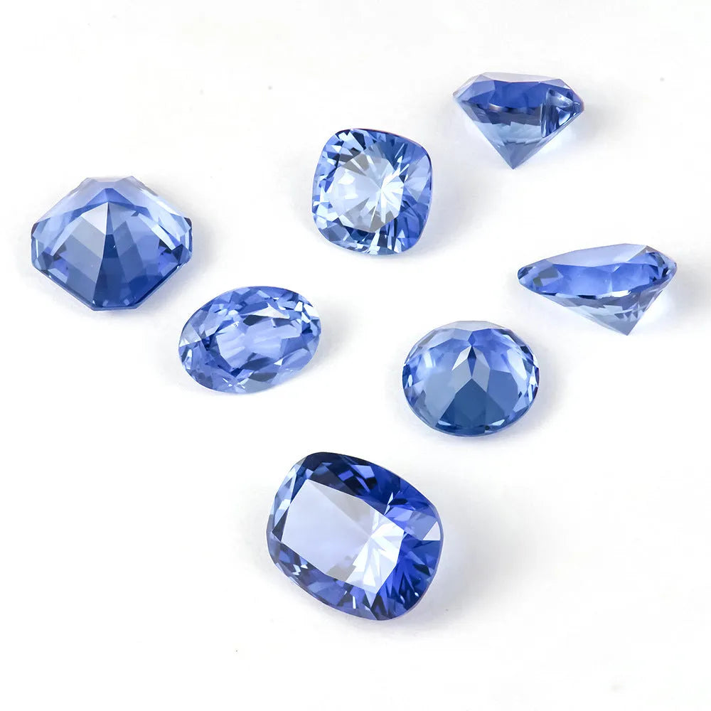 Royal blue love shaped tiara gemstone in multiple shapes and carat weights for jewellery making