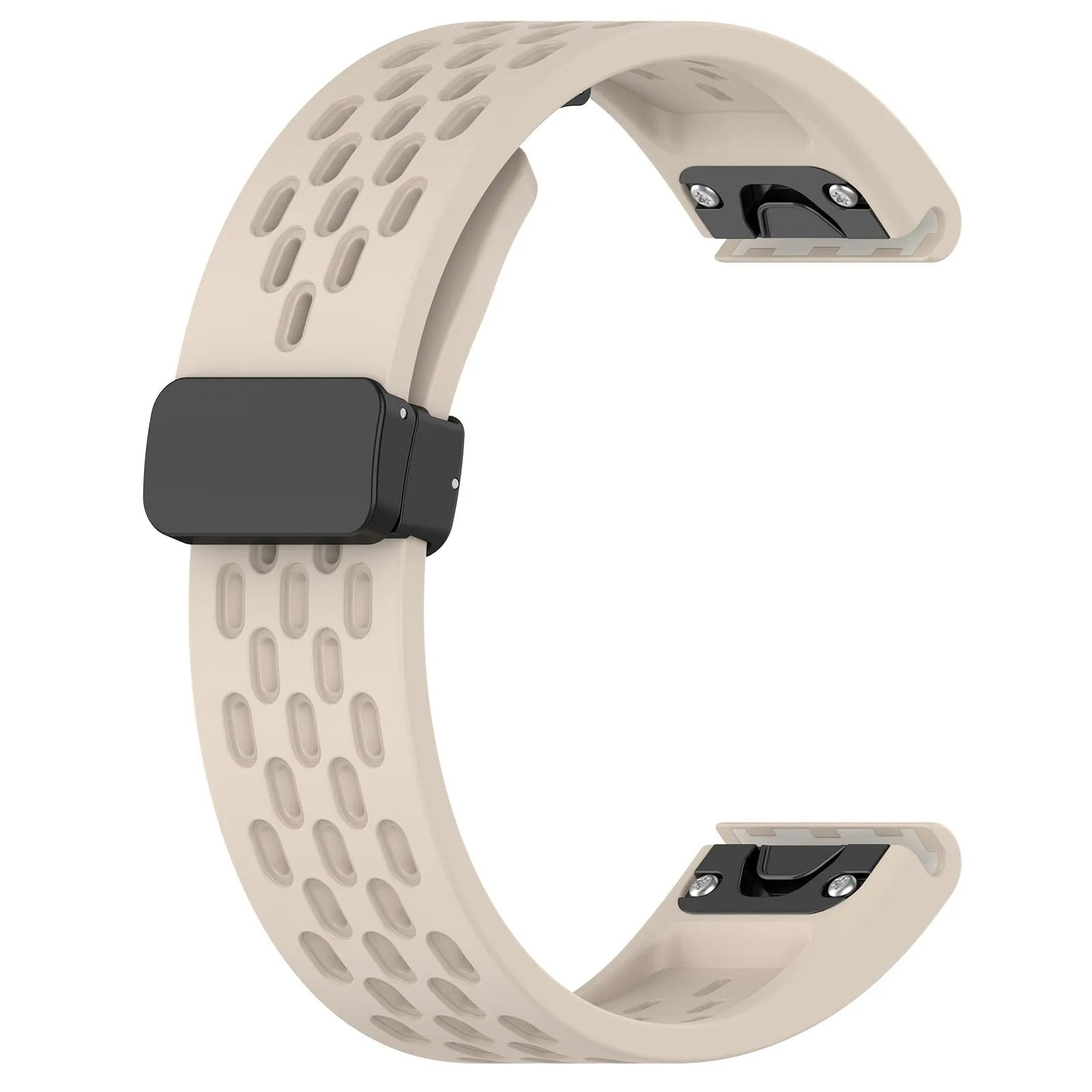 Garmin Fenix quick release silicone sport band in multiple colours showing quick-release mechanism.