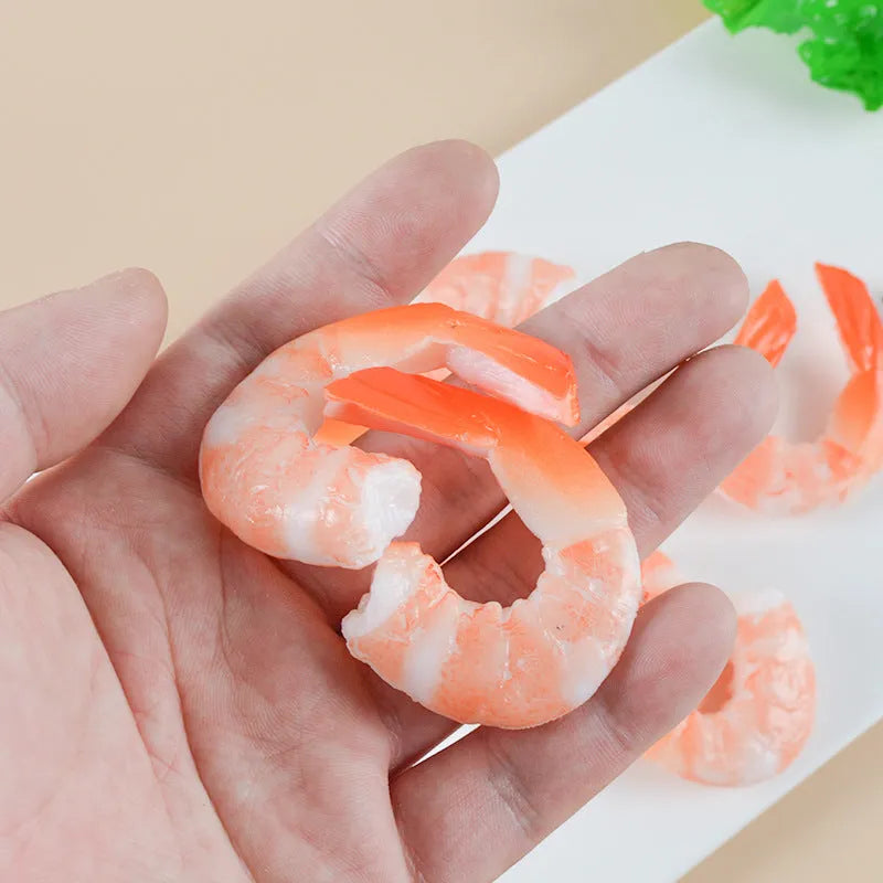 PVC injection moulded shrimp keychain with detailed seafood simulation design and modern simplistic style