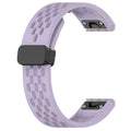 Garmin Fenix quick release silicone sport band in multiple colours showing quick-release mechanism.