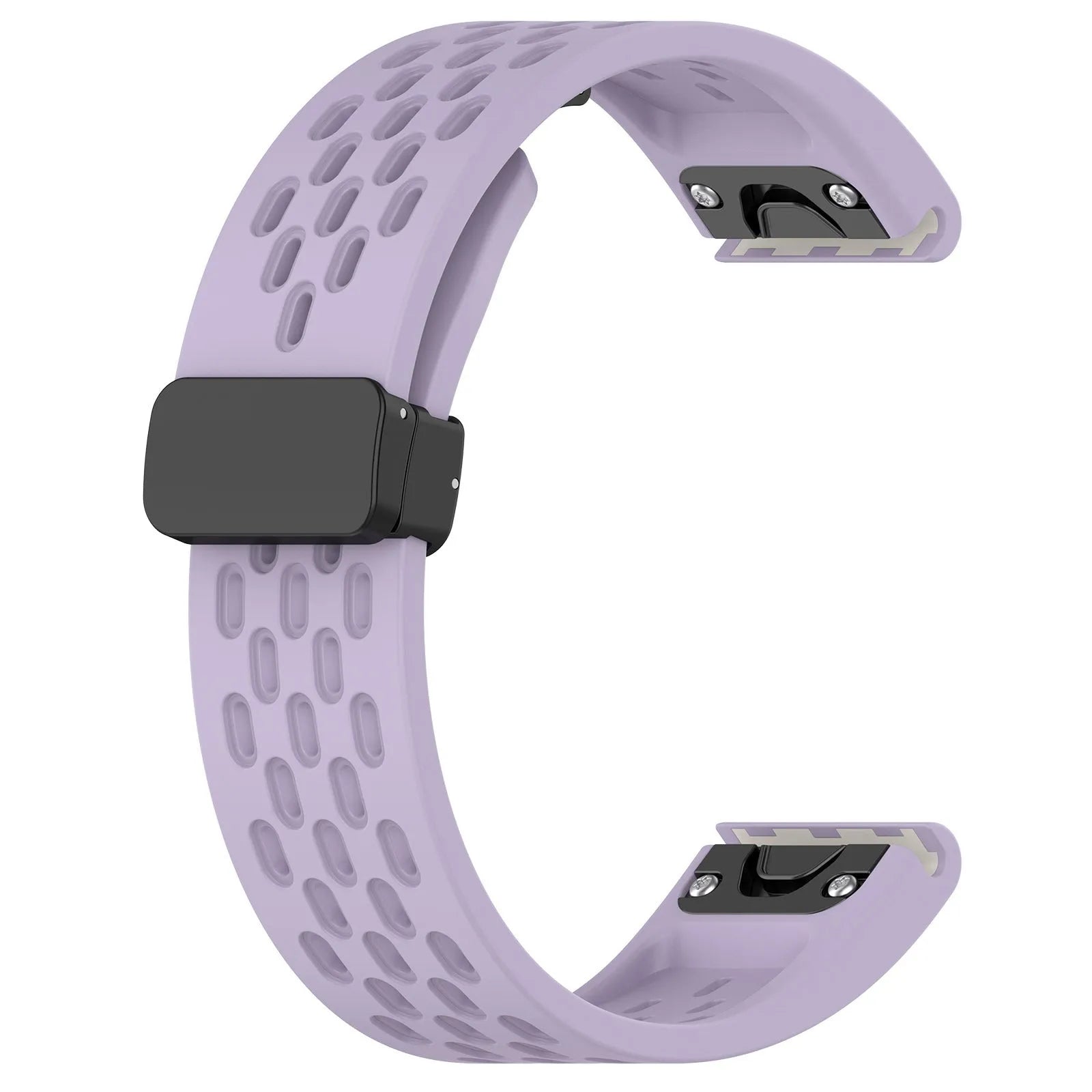 Garmin Fenix quick release silicone sport band in multiple colours showing quick-release mechanism.