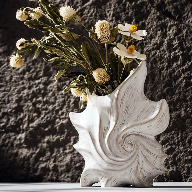 European style ceramic vase with coloured glaze finish in retro creative design