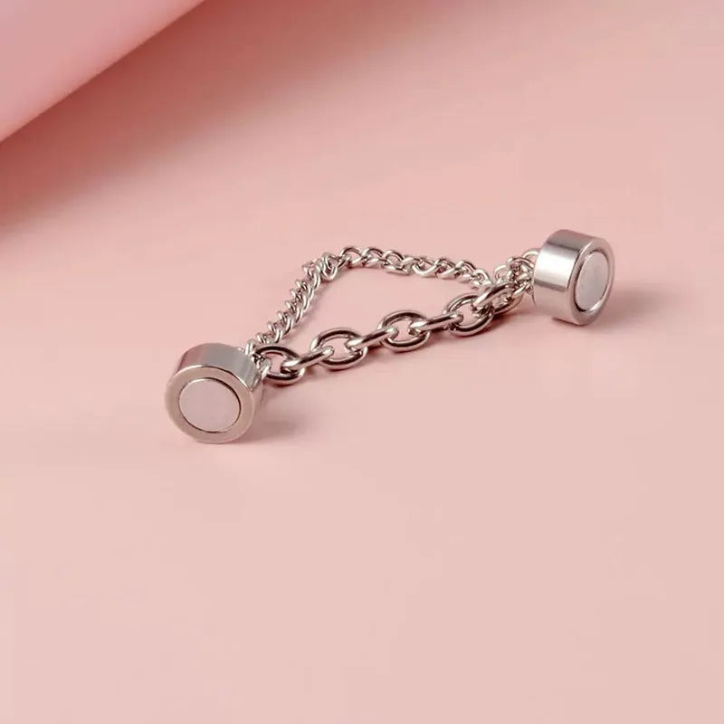 Non-piercing magnetic suction chain earrings with micro inlay, alloy material, European American style