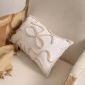 Knitted tassel decorative pillow cover showing striped pattern with multiple design options