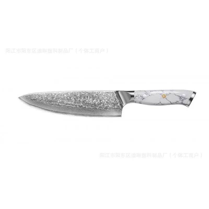 Damascus pattern VG10 steel combined chef knife with 21cm blade and 11cm handle
