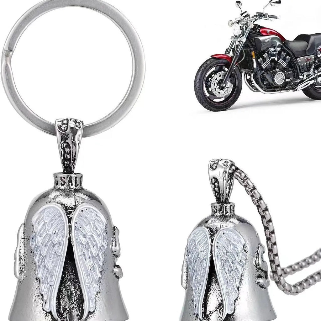 Angel feather wings design keychain and necklace in vintage electroplated alloy.