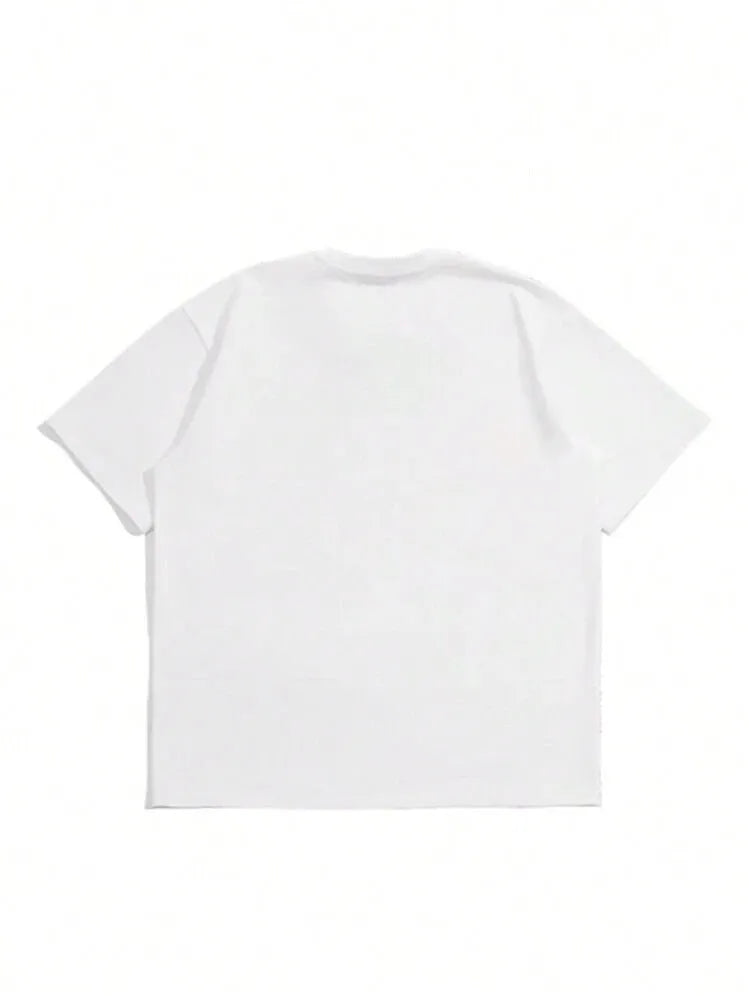 Men's pure cotton Japanese retro style t-shirt in solid colours showing sizing from XS to XXL