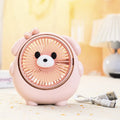 Dog-themed USB desktop electric fan in one of six colour options on a desk.