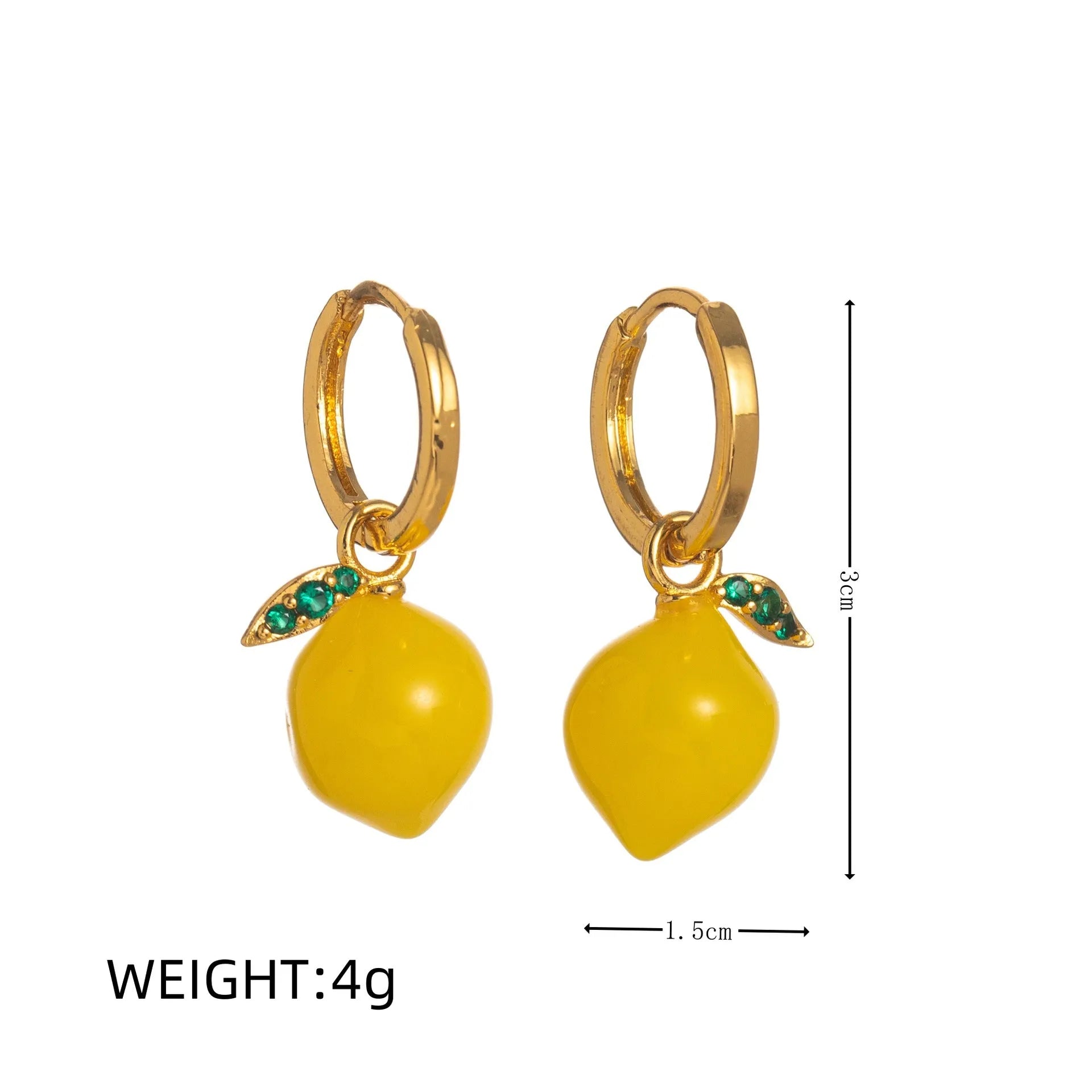 Copper electroplated earrings with detailed carrot, orange, blueberry, chilli, lemon, olive, and peach fruit vegetable designs.