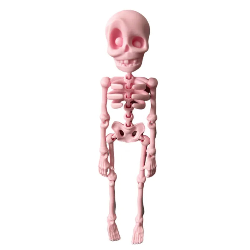 3D printed skull refrigerator magnet showing dimensional details and 18cm height proportions