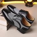 Imitation houndstooth plaid pattern men's casual canvas shoes with rubber sole in square-toe design.