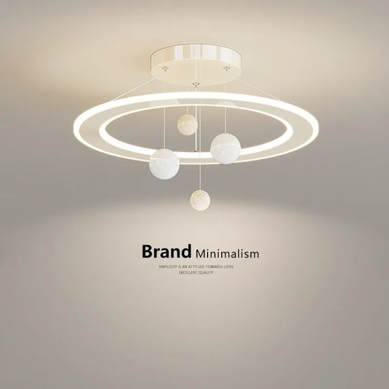 Children's bedroom chandelier ceiling light in white or pink, 220V, modern simplicity style for boys' and girls' rooms