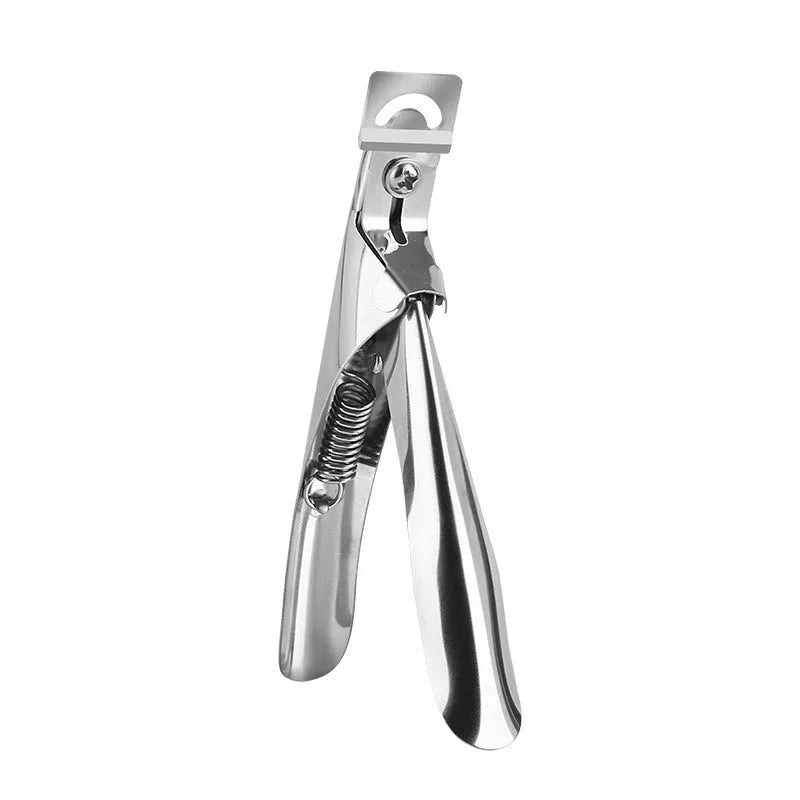 Titanium French U-shaped nail art scissors with stainless steel blades in black, titanium, or silver colour options.