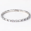 Women's zircon bracelet with electroplated gold or platinum finish and coloured gemstones