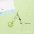 Fruit-themed plastic resin phone charm keychain pendant with half-handmade designs