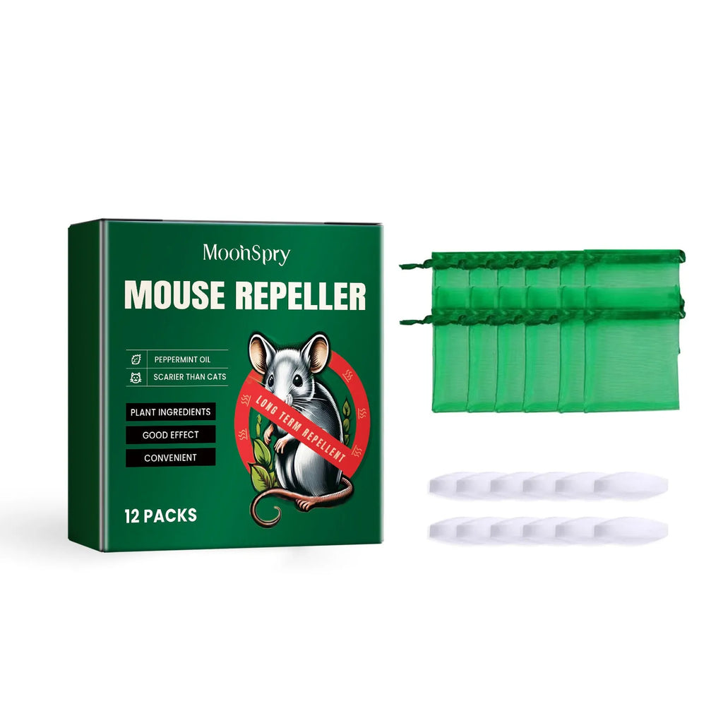 60ml rat repellent spray bottle with natural essential oils for home, car and outdoor use.