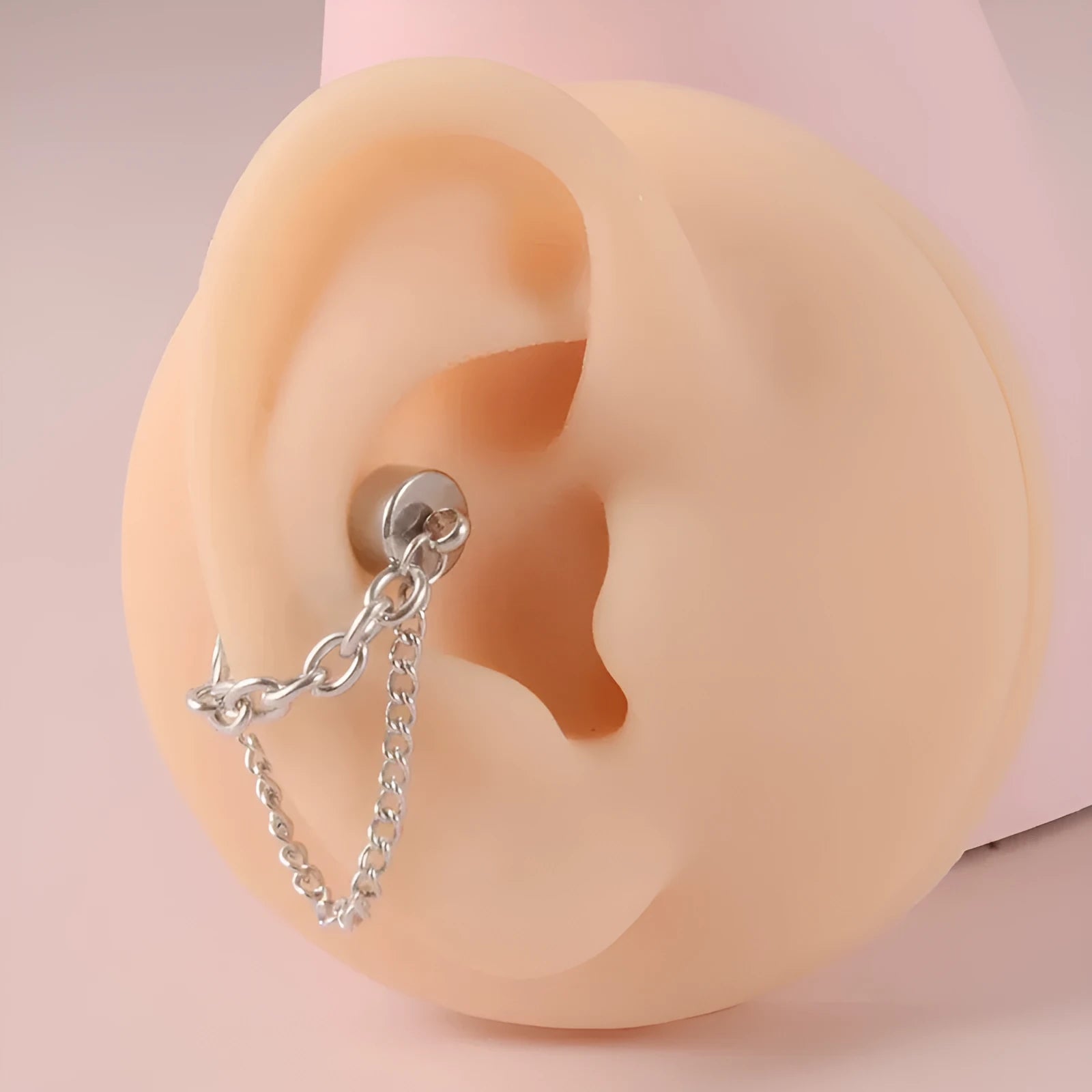 Non-piercing magnetic suction chain earrings with micro inlay, alloy material, European American style