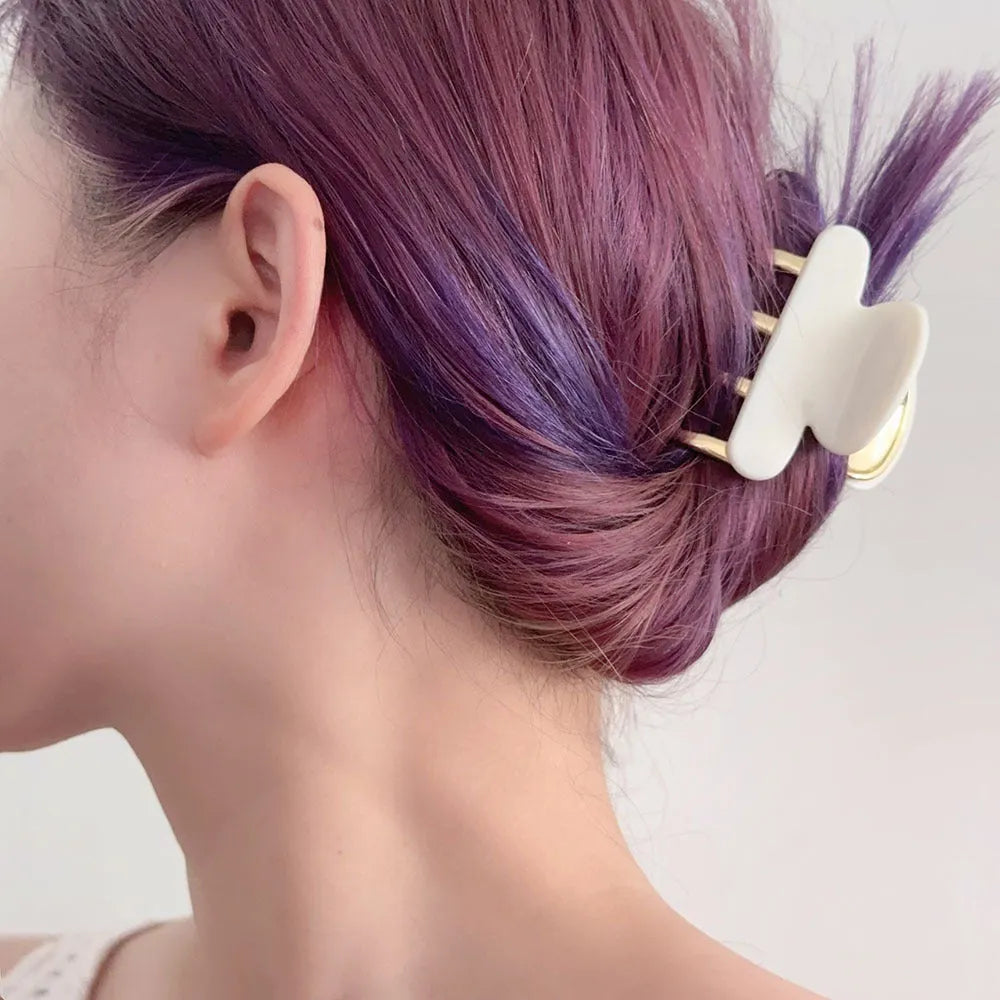 Women's dopamine retro acetate hair barrettes with metal grip in four colour options