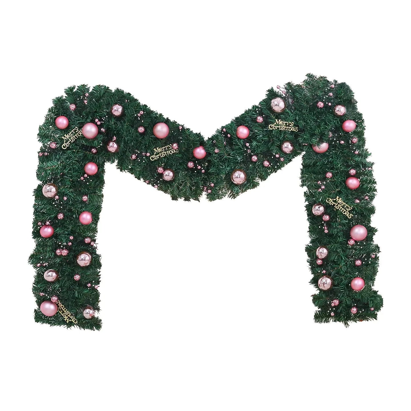 2.7 metre pink Christmas rattan decoration with 240 warm lights in Korean style