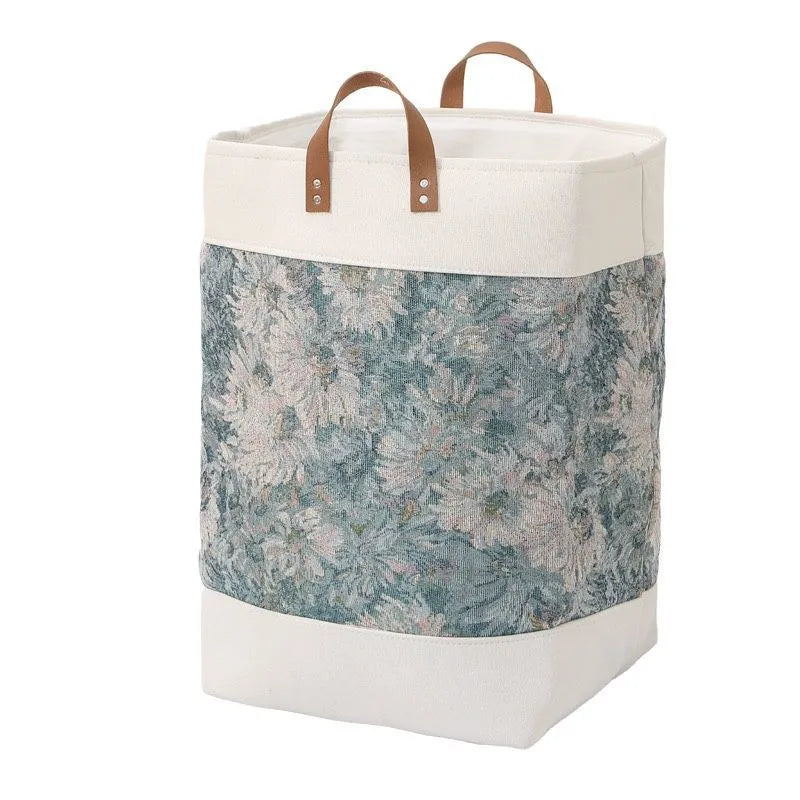 Fabric storage bag with handles in colourful bear pattern, dimensions 35x35x55cm
