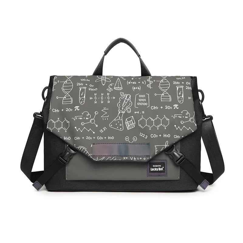 Oxford cloth laptop bag with letter pattern, two size options, water-resistant design for tablets and gaming notebooks