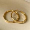 40mm circular copper hoop earrings with electroplated gold and silver colour finishes