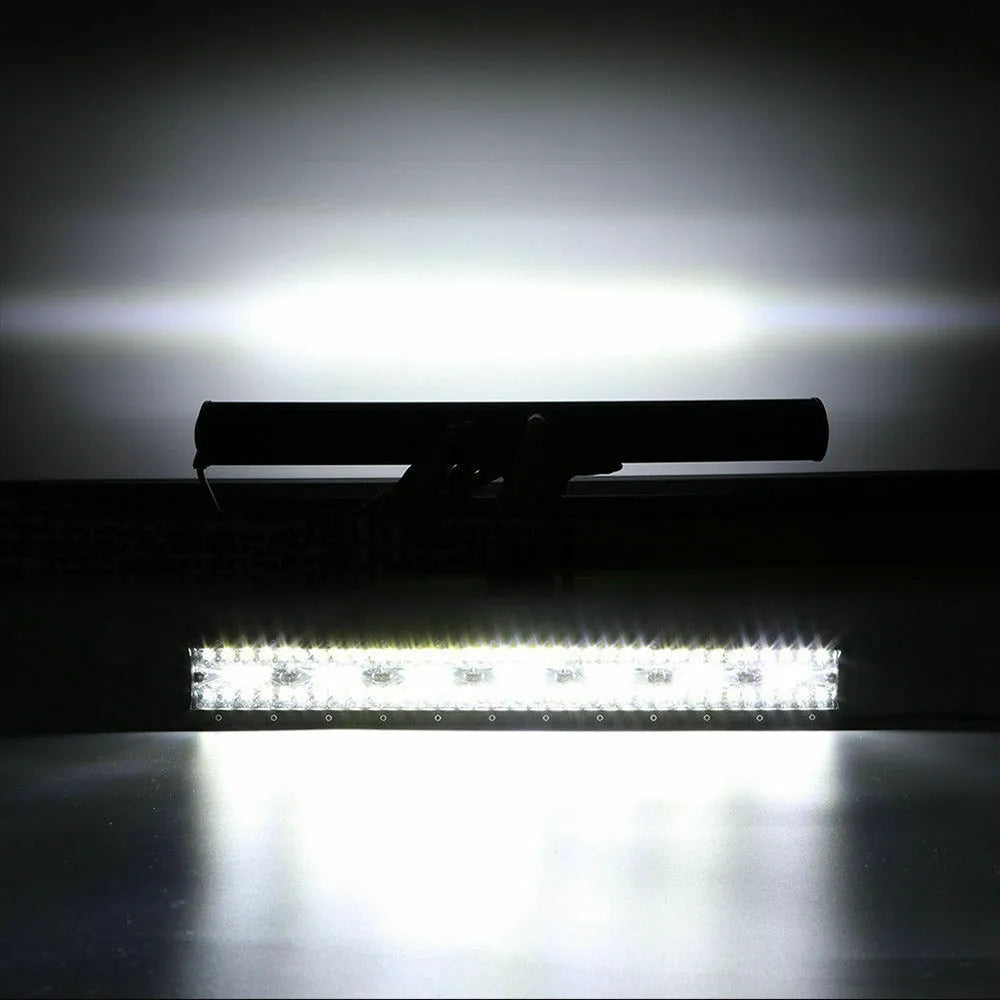 Automotive LED strip light three-row work light 12-24V aluminium housing with mounting bracket