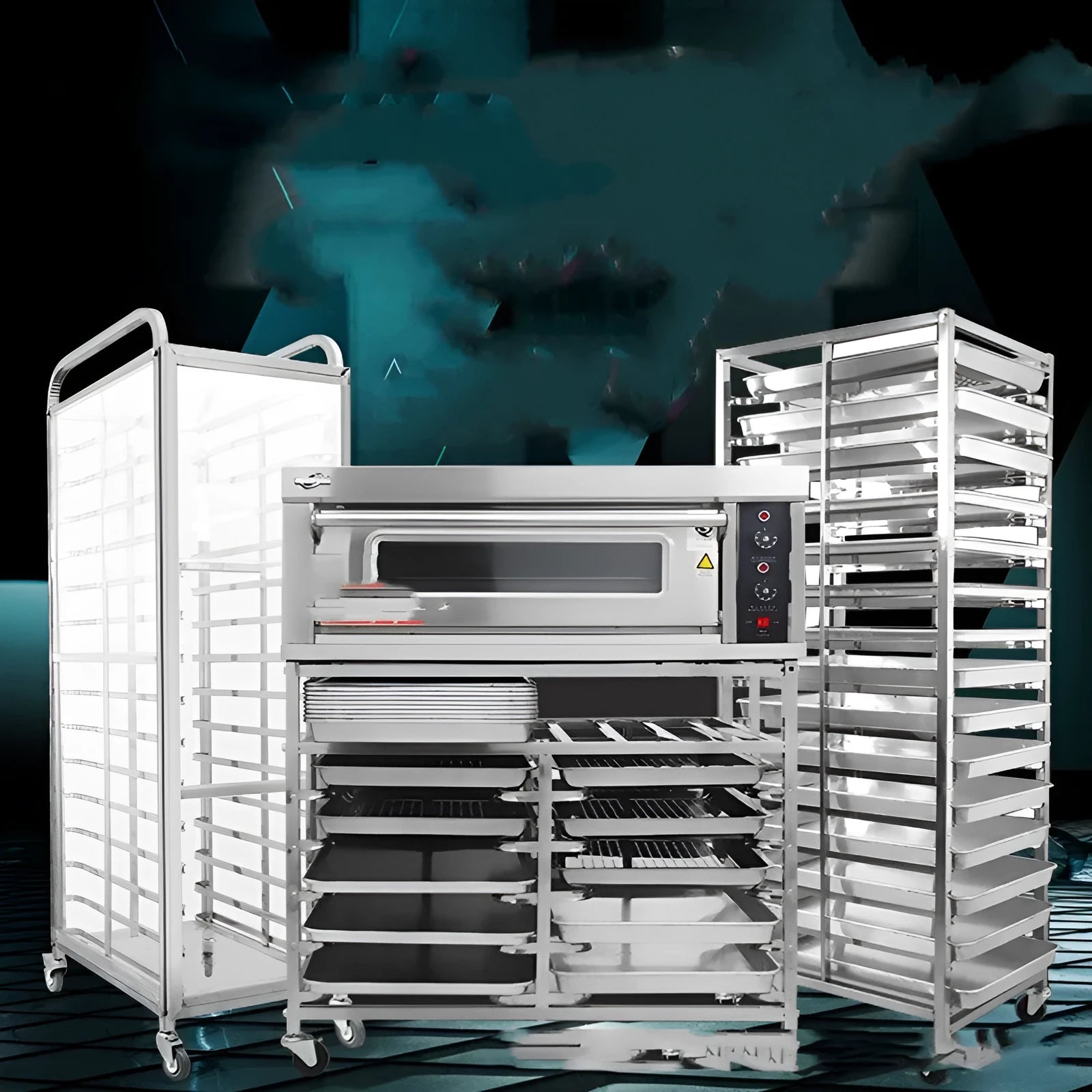 Stainless steel six-layer baking tray rack for 40x60cm commercial oven trays