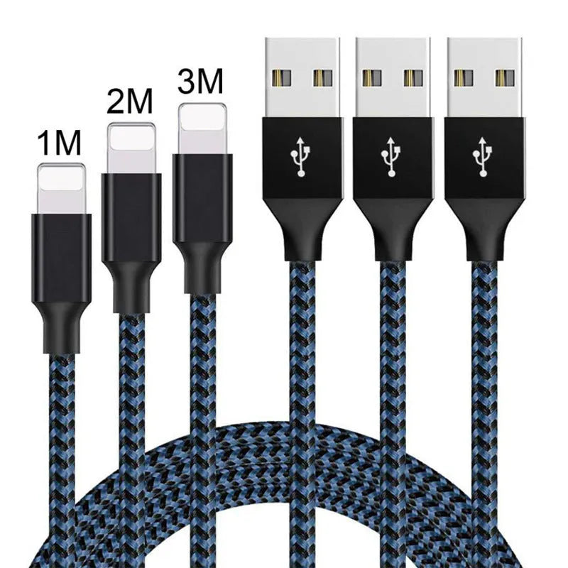 Braided nylon Micro USB charging cable for Android phones in black and white colour