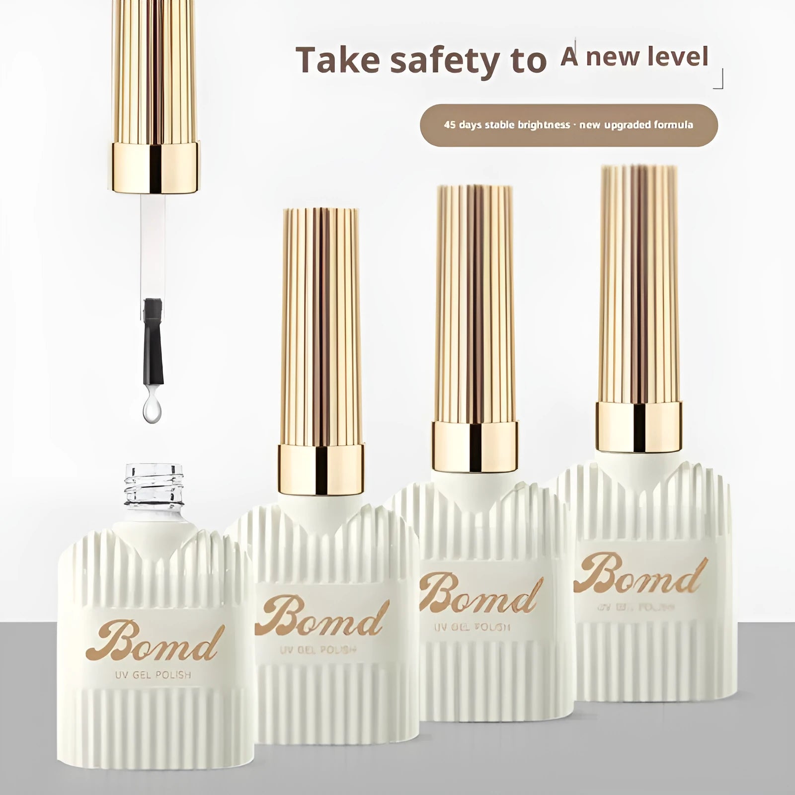 Nail adhesive kit with removable primer and crystal plated seal coat in 15ml bottles