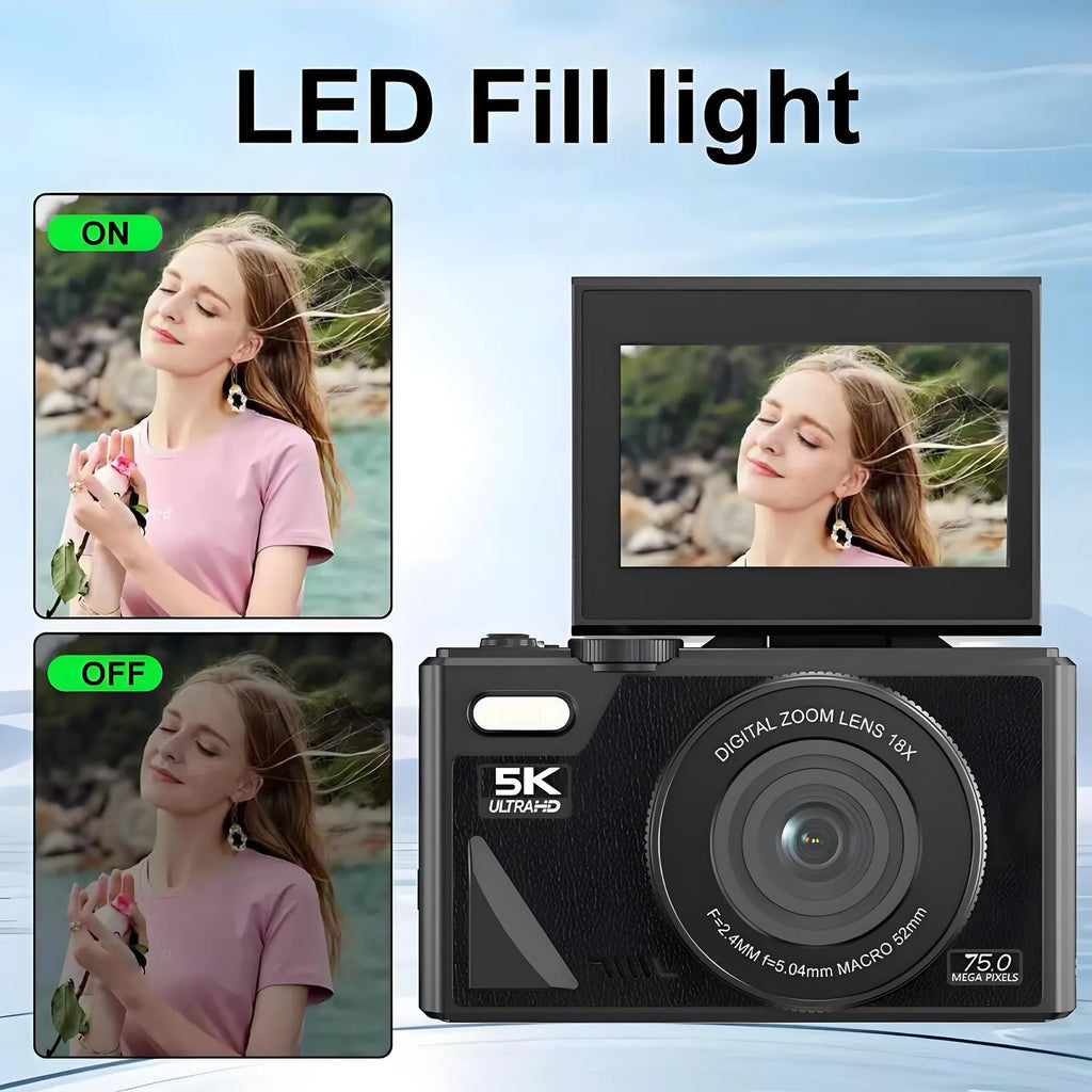 CCD camera HD digital camera with WiFi transmission, plastic body, Full HD screen, manual operation, travel portable