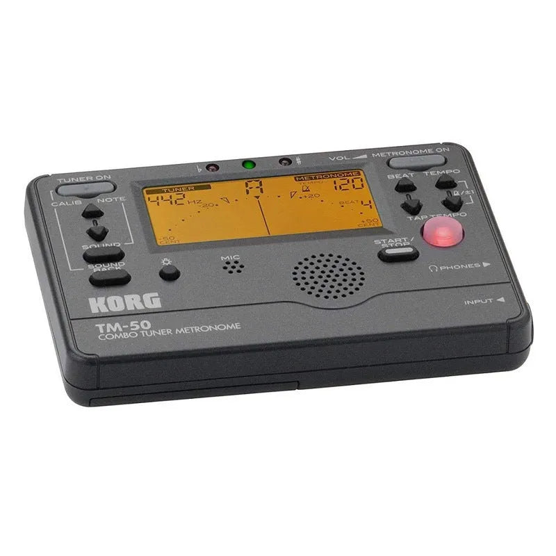 TM-60 digital metronome in black or white plastic casing with display screen and control buttons