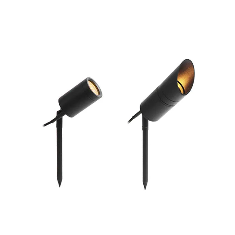 Black aluminium outdoor ground lamp with IP65 waterproof rating for garden pathway lighting