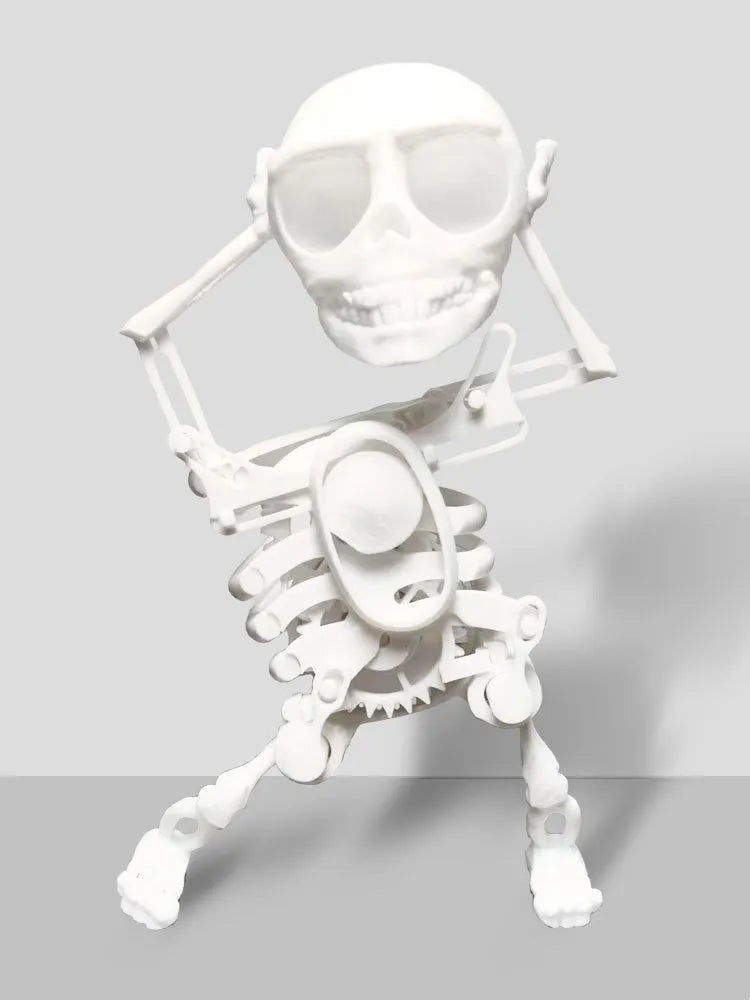 3D mini skull gravity toy dancing skeleton in pink and white colour 17cm height
