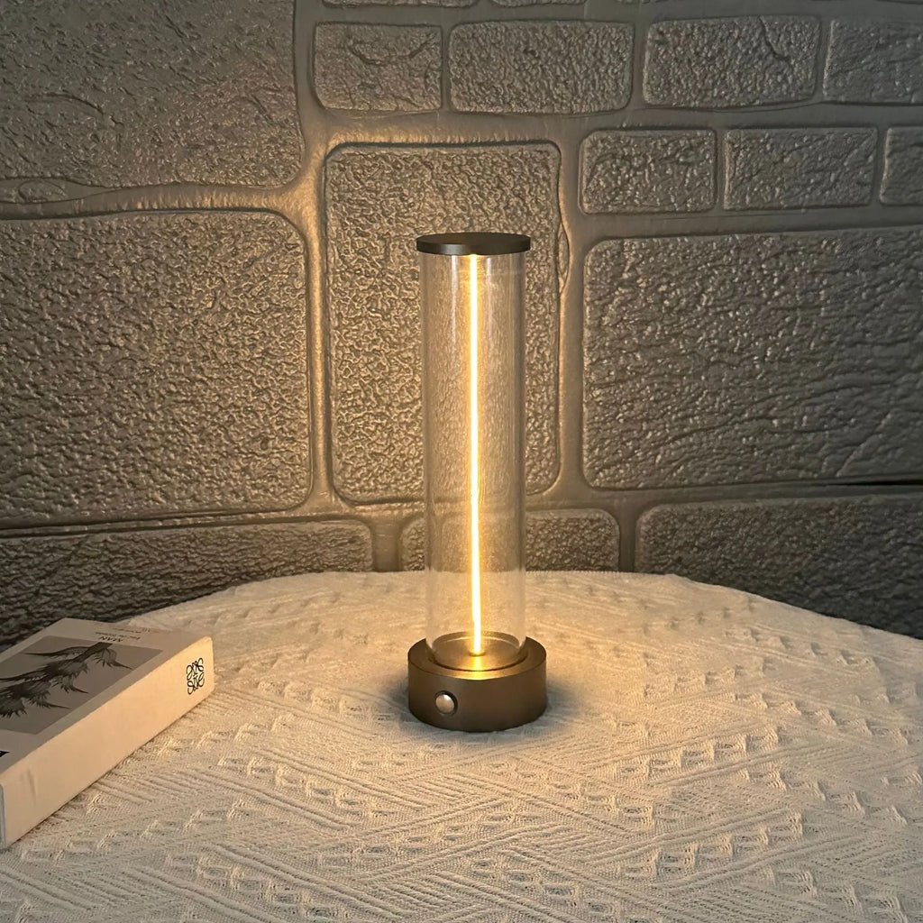 LED line glass magnetic suction light strip with USB charging port showing modern design